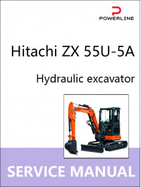Hitachi ZX 55U-5A, руководство по ремонту и эксплуатации экскаватора в электронном виде (на английском языке)