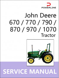 John Deere 670 / 770 / 790 / 870 / 970 / 1070, руководство по ремонту трактора в электронном виде (на английском языке)
