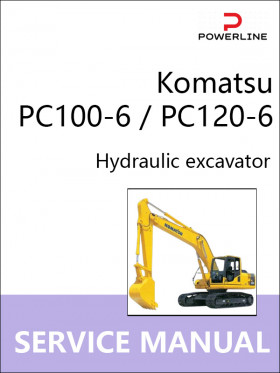 Книга по ремонту экскаватора Komatsu PC100-6 / PC120-6 в формате PDF (на английском языке)