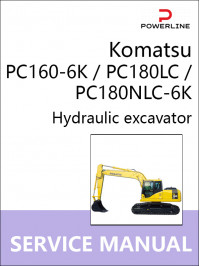 Komatsu PC160-6K / PC180LC / PC180NLC-6K, руководство по ремонту и эксплуатации экскаватора в электронном виде (на английском языке)