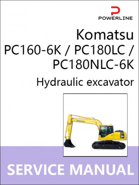Книга по ремонту экскаватора Komatsu PC160-6K / PC180LC / PC180NLC-6K в формате PDF (на английском языке)
