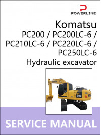 Komatsu PC200 / PC200LC-6 / PC210LC-6 / PC220LC-6 /  PC250LC-6, руководство по ремонту и эксплуатации экскаватора в электронном виде (на английском языке)