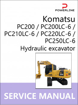 Komatsu PC200 / PC200LC-6 / PC210LC-6 / PC220LC-6 /  PC250LC-6, руководство по ремонту и эксплуатации экскаватора в электронном виде (на английском языке)