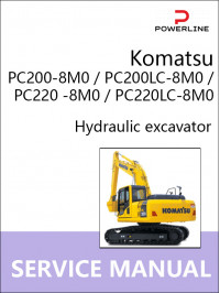 Komatsu PC200-8M0 / PC200LC-8M0 / PC220 -8M0 / PC220LC-8M0, руководство по ремонту и эксплуатации экскаватора в электронном виде (на английском языке)