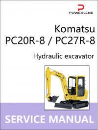 Komatsu PC20R-8 / PC27R-8, руководство по ремонту и эксплуатации экскаватора в электронном виде (на английском языке)