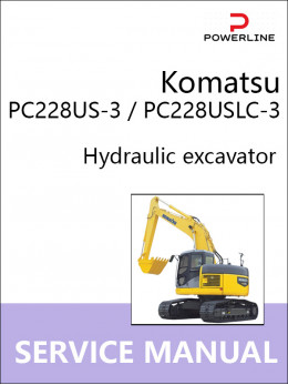 Komatsu PC228US-3 / PC228USLC-3, руководство по ремонту и эксплуатации экскаватора в электронном виде (на английском языке)