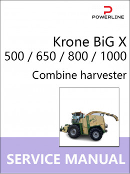 Krone BiG X 500 / 650 / 800 / 1000, руководство по ремонту и эксплуатации комбайна в электронном виде (на английском языке)