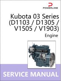 Kubota 03 Series (D1103 / D1305 / V1505 / V1903), руководство по ремонту двигателя в электронном виде (на английском языке)