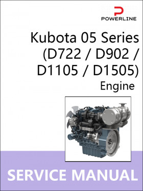 Книга по ремонту двигателя Kubota 05 Series (D722 / D902 / D1105 / D1505) в формате PDF (на английском языке)