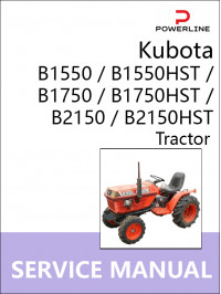 Kubota B1550 / B1550HST / B1750 / B1750HST / B2150 / B2150HST, руководство по ремонту и эксплуатации трактора в электронном виде (на английском языке)