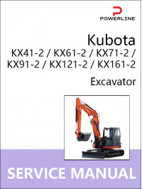 Kubota KX41-2 / KX61-2 / KX71-2 / KX91-2 / KX121-2 / KX161-2, руководство по ремонту и эксплуатации экскаватора в электронном виде (на английском языке)
