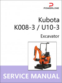 Kubota K008-3 / U10-3, руководство по ремонту и эксплуатации экскаватора в электронном виде (на английском языке)