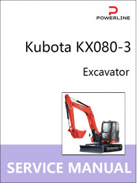 Kubota KX080-3, руководство по ремонту и эксплуатации экскаватора в электронном виде (на английском языке)