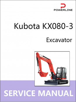 Kubota KX080-3, руководство по ремонту и эксплуатации экскаватора в электронном виде (на английском языке)
