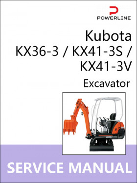 Книга по ремонту экскаватора Kubota KX36-3 / KX41-3S / KX41-3V в формате PDF (на английском языке)