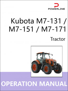 Книга по эксплуатации и техническому обслуживанию трактора Kubota M7-131 / M7-151 / M7-171 в формате PDF (на английском языке)