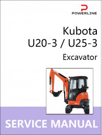 Kubota U20-3 / U25-3, руководство по ремонту и эксплуатации экскаватора в электронном виде (на английском языке)