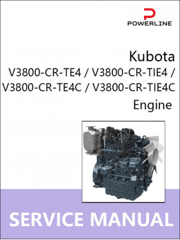 Kubota V3800-CR-TE4 / V3800-CR-TIE4 / V3800-CR-TE4C / V3800-CR-TIE4C, руководство по ремонту двигателя в электронном виде (на английском языке)