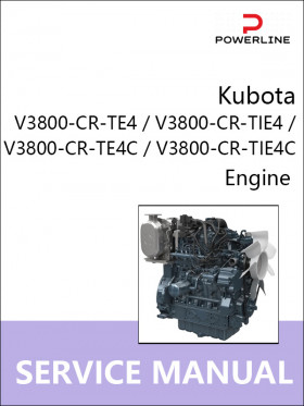 Книга по ремонту двигателя Kubota V3800-CR-TE4 / V3800-CR-TIE4 / V3800-CR-TE4C / V3800-CR-TIE4C в формате PDF (на английском языке)