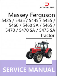Massey Ferguson 5425 / 5435 / 5445 / 5455 / 5460 / 5460 SA / 5465 / 5470 / 5470 SA / 5475 SA, руководство по ремонту трактора в электронном виде (на английском языке)