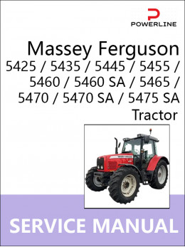Massey Ferguson 5425 / 5435 / 5445 / 5455 / 5460 / 5460 SA / 5465 / 5470 / 5470 SA / 5475 SA, руководство по ремонту трактора в электронном виде (на английском языке)