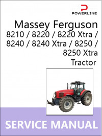Massey Ferguson 8210 / 8220 / 8220 Xtra / 8240 / 8240 Xtra / 8250 / 8250 Xtra, руководство по ремонту трактора в электронном виде (на английском языке)