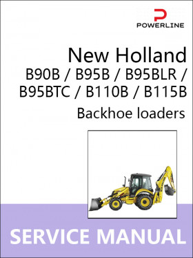 Книга по ремонту экскаватора-погрузчика New Holland B90B / B95B / B95BLR / B95BTC / B110B / B115B в формате PDF (на английском языке)