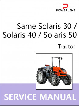Same Solaris 30 / Solaris 40 / Solaris 50, керівництво з ремонту та експлуатації трактора у форматі PDF (англійською мовою)