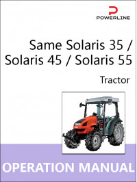 Same Solaris 35 / Solaris 45 / Solaris 55, інструкція з експлуатації та технічного обслуговування трактора у форматі PDF (англійською мовою)