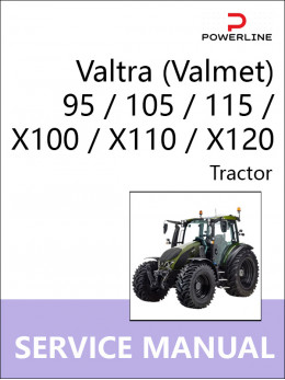 Valtra (Valmet) 95 / 105 / 115 / X100 / X110 / X120, руководство по ремонту и эксплуатации трактора в электронном виде (на английском языке)