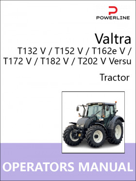 Книга по эксплуатации и техническому обслуживанию трактора Valtra T132 V / T152 V / T162e V / T172 V / T182 V / T202 V Versu в формате PDF (на английском языке)