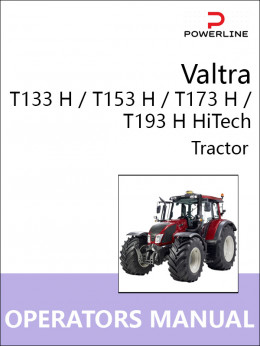 Трактор Valtra T133 H / T153 H / T173 H / T193 H HiTech, инструкция по эксплуатации и техническому обслуживанию в электронном виде (на английском языке)