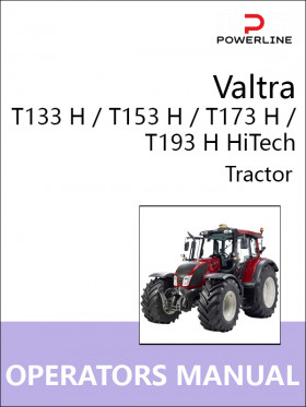 Книга по эксплуатации и техническому обслуживанию трактора Valtra T133 H / T153 H / T173 H / T193 H HiTech в формате PDF (на английском языке)