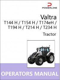 Трактор Valtra T144 H / T154 H / T174e H / T194 H / T214 H / T234 H, инструкция по эксплуатации и техническому обслуживанию в электронном виде (на английском языке)