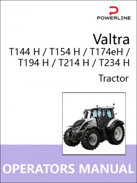 Книга по эксплуатации и техническому обслуживанию трактора Valtra T144 H / T154 H / T174e H / T194 H / T214 H / T234 H в формате PDF (на английском языке)