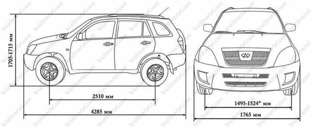 техническая информация автомобиля Chery Tiggo FL, техническая информация автомобиля Чери Тигго ФЛ