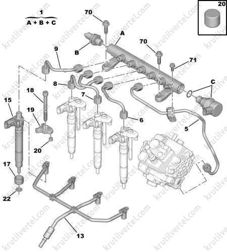 система распределенного впрыска топлива Citroen C-Crosser, система распределенного впрыска топлива Peugeot 4007