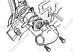 снятие и установка термостата Daewoo Lanos, снятие и установка термостата Chevrolet Lanos, снятие и установка термостата Lanos Sens