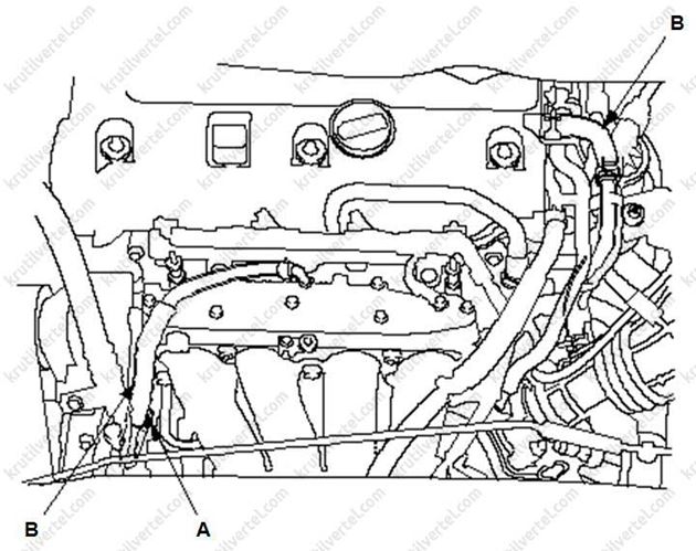 система вентиляции картерных газов Honda Civic 4D с 2006 года, система вентиляции картерных газов Acura CSX с 2006 года, система вентиляции картерных газов Хонда Цивик 4Д с 2006 года, система вентиляции картерных газов Акура Си-Эс-Икс с 2006 года