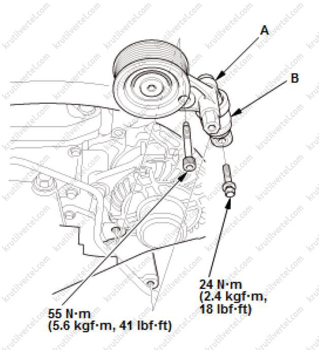 Схема приводного ремня хонда цивик 5д