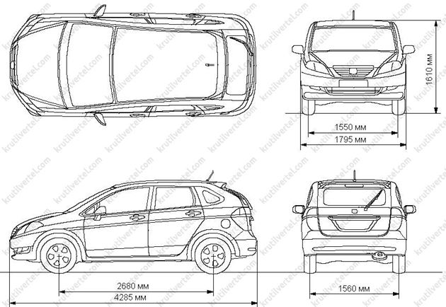 Размер хонда вензель
