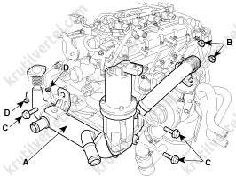 система впуска дизельного двигателя Hyundai Elantra HD с 2006 года, система впуска дизельного двигателя Хюндай Элантра АшД с 2006 года