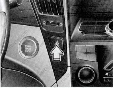 аварийная световая сигнализация Hyundai Sonata YF с 2009 года, аварийная световая сигнализация Hyundai i45 с 2009 года, аварийная световая сигнализация Хюндай Соната ЮФ с 2009 года, аварийная световая сигнализация Хюндай И45 с 2009 года