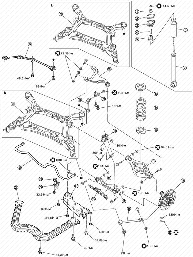 Infiniti FX 35 | FX 45 с 2002 года - задняя подвеска