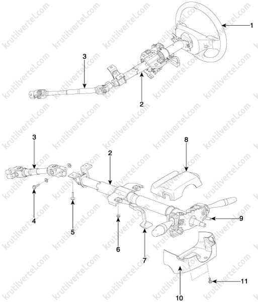 Рулевая колонка киа рио 2 схема
