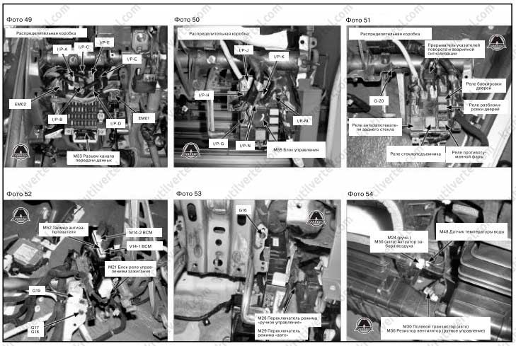 розташування роз'ємів в автомобілі Kia Rio 2 з 2005 року, розташування роз'ємів в автомобілі Kia Prio з 2 2 з 2005 року, розташування роз'ємів у автомобілі Кіа Прайд з 2005 року