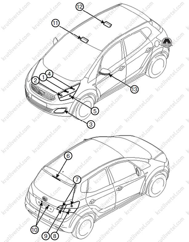 система освещения Kia Venga, система освещения Hyundai ix20, система освещения Киа Венга, система освещения Хюндай ix20