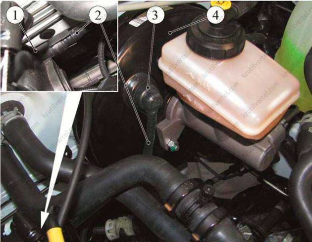 обратный клапан вакуумного усилителя тормозам Lada Largus с 2012 года, обратный клапан вакуумного усилителя тормоза Лада Ларгус с 2012 года