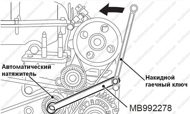 Mitsubishi asx схема приводного ремня