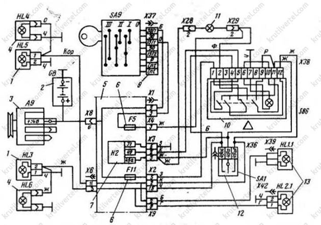 Коммутатор москвич 2141 схема подключения